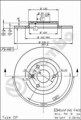 Brembo 08.5265.10 - Bremžu diski adetalas.lv