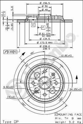 Brembo 08.6837.10 - Bremžu diski adetalas.lv