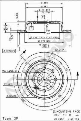 Brembo 08.7104.75 - Bremžu diski adetalas.lv