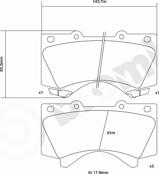 Brembo 07.B314.25 - Augstas veiktspējas bremžu uzliku komplekts adetalas.lv