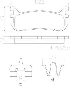 Brembo P49046N - Bremžu uzliku kompl., Disku bremzes adetalas.lv