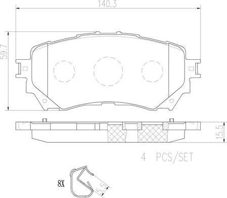 Brembo P49048N - Bremžu uzliku kompl., Disku bremzes adetalas.lv