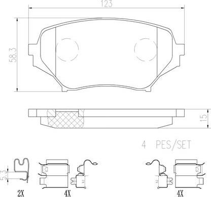 Brembo P49043N - Bremžu uzliku kompl., Disku bremzes adetalas.lv