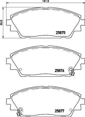 Brembo P 49 050 - Bremžu uzliku kompl., Disku bremzes adetalas.lv