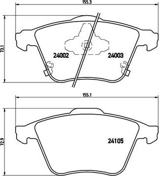 Brembo P 49 038 - Bremžu uzliku kompl., Disku bremzes adetalas.lv