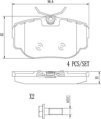 Brembo P44009N - Bremžu uzliku kompl., Disku bremzes adetalas.lv