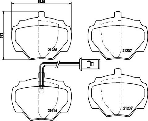 Brembo P 44 003 - Bremžu uzliku kompl., Disku bremzes adetalas.lv