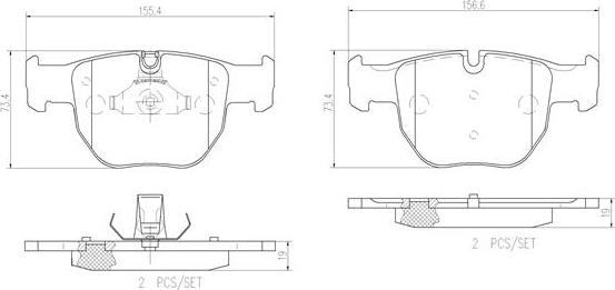 Brembo P44012N - Bremžu uzliku kompl., Disku bremzes adetalas.lv