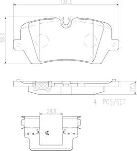 Brembo P44021N - Bremžu uzliku kompl., Disku bremzes adetalas.lv