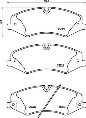 Brembo P 44 022 - Bremžu uzliku kompl., Disku bremzes adetalas.lv