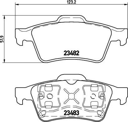 Brembo P 59 044 - Bremžu uzliku kompl., Disku bremzes adetalas.lv