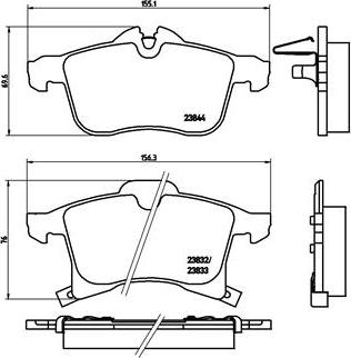 Brembo P 59 045 - Bremžu uzliku kompl., Disku bremzes adetalas.lv