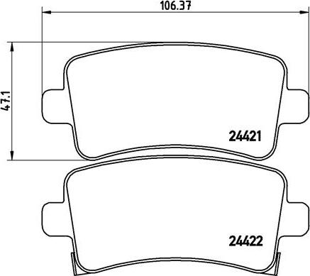 Brembo P 59 059 - Bremžu uzliku kompl., Disku bremzes adetalas.lv