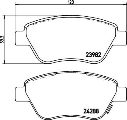 Brembo P59051N - Bremžu uzliku kompl., Disku bremzes adetalas.lv