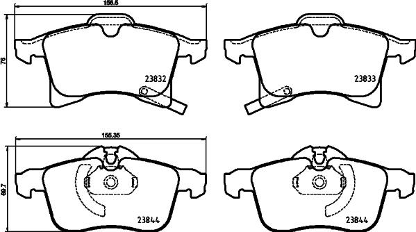 Brembo P 59 089 - Bremžu uzliku kompl., Disku bremzes adetalas.lv