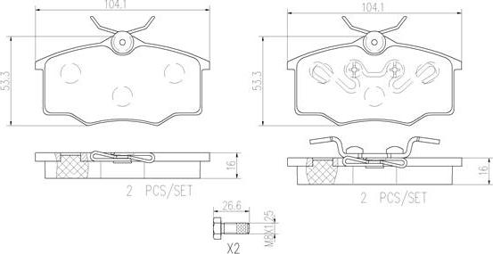 Brembo P59034N - Bremžu uzliku kompl., Disku bremzes adetalas.lv