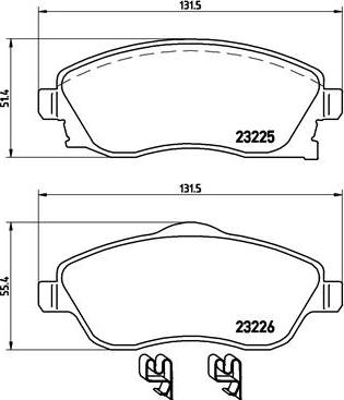 Brembo P 59 036 - Bremžu uzliku kompl., Disku bremzes adetalas.lv