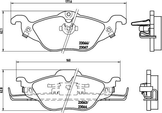 Brembo P 59 030 - Bremžu uzliku kompl., Disku bremzes adetalas.lv