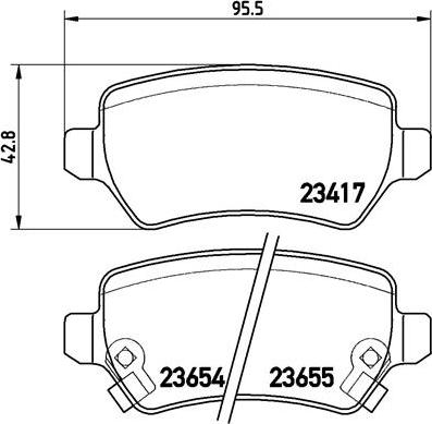 Brembo P 59 038 - Bremžu uzliku kompl., Disku bremzes adetalas.lv