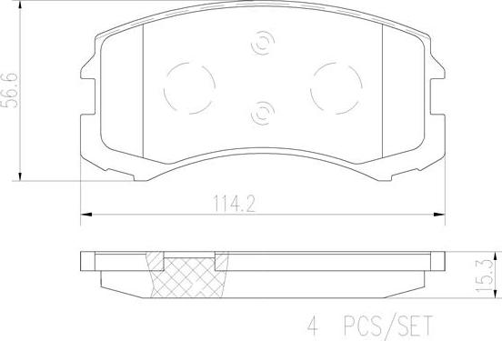 Brembo P54041N - Bremžu uzliku kompl., Disku bremzes adetalas.lv