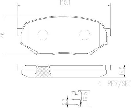 Brembo P54047N - Bremžu uzliku kompl., Disku bremzes adetalas.lv