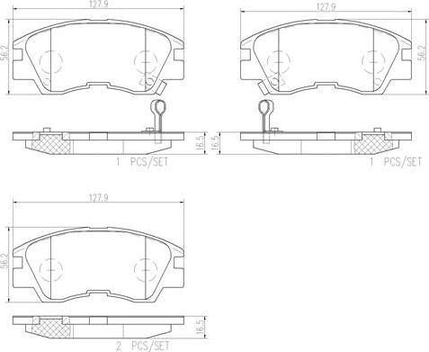 Brembo P54008N - Bremžu uzliku kompl., Disku bremzes adetalas.lv