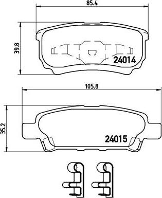 Brembo P 54 034 - Bremžu uzliku kompl., Disku bremzes adetalas.lv