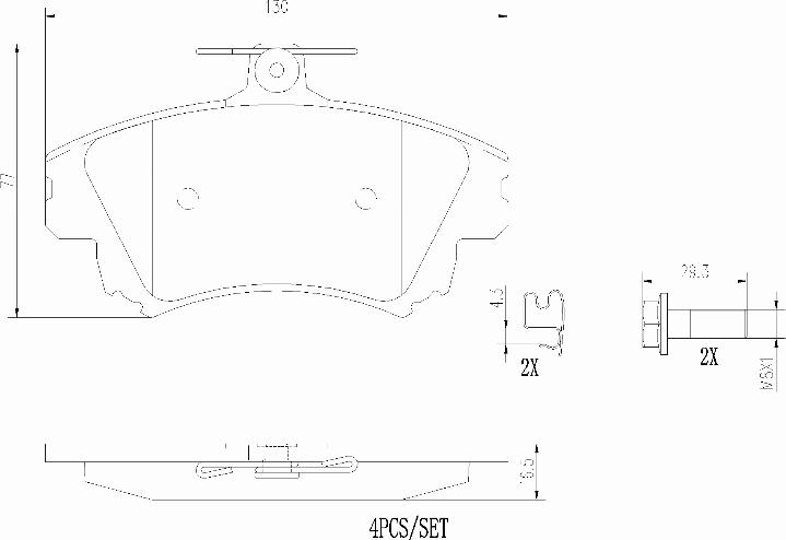 Brembo P54036N - Bremžu uzliku kompl., Disku bremzes adetalas.lv