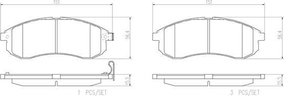 Brembo P54033N - Bremžu uzliku kompl., Disku bremzes adetalas.lv