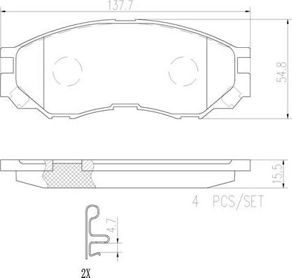 Brembo P54020N - Bremžu uzliku kompl., Disku bremzes adetalas.lv