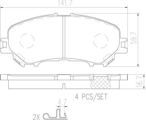 Brembo P56099N - Bremžu uzliku kompl., Disku bremzes adetalas.lv