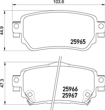 Brembo P 56 098 - Bremžu uzliku kompl., Disku bremzes adetalas.lv