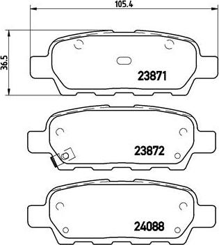 Brembo P 56 046 - Bremžu uzliku kompl., Disku bremzes adetalas.lv