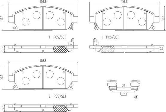 Brembo P56040N - Bremžu uzliku kompl., Disku bremzes adetalas.lv