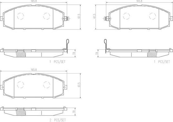 Brembo P56041N - Bremžu uzliku kompl., Disku bremzes adetalas.lv