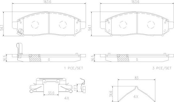 Brembo P56059N - Bremžu uzliku kompl., Disku bremzes adetalas.lv