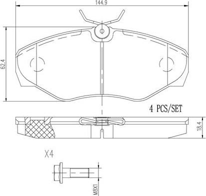 Brembo P56061N - Bremžu uzliku kompl., Disku bremzes adetalas.lv