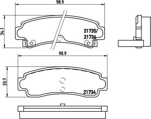 Brembo P 56 063 - Bremžu uzliku kompl., Disku bremzes adetalas.lv