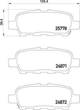 Brembo P 56 087 - Bremžu uzliku kompl., Disku bremzes adetalas.lv