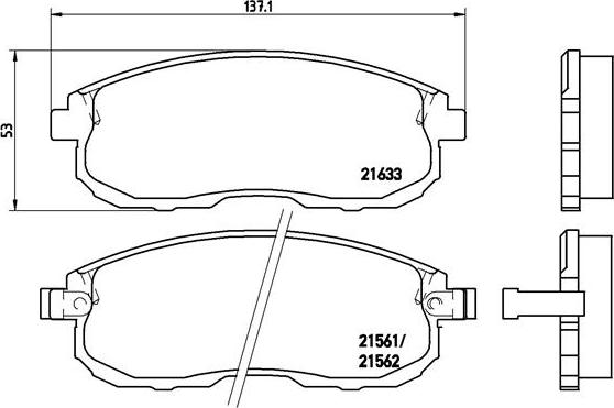 Brembo P 56 021 - Bremžu uzliku kompl., Disku bremzes adetalas.lv