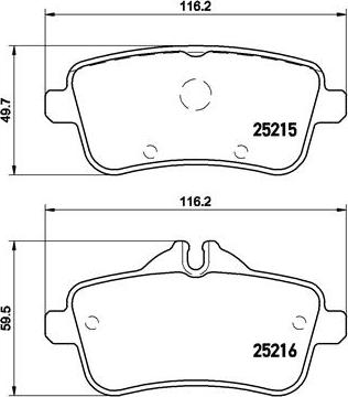 Brembo P 50 099 - Bremžu uzliku kompl., Disku bremzes adetalas.lv