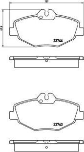 Brembo P 50 049 - Bremžu uzliku kompl., Disku bremzes adetalas.lv