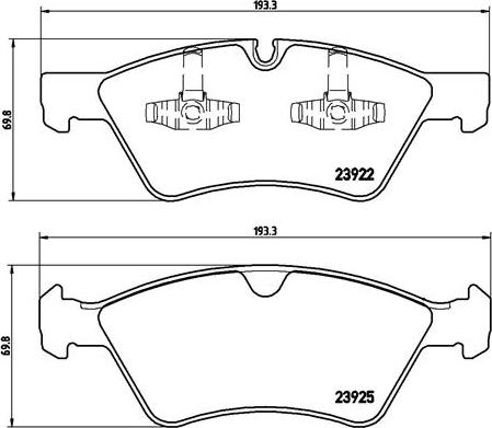 Brembo P 50 063 - Bremžu uzliku kompl., Disku bremzes adetalas.lv