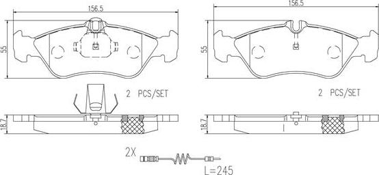 Brembo P50089N - Bremžu uzliku kompl., Disku bremzes adetalas.lv