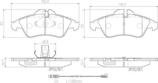 Brembo P50080N - Bremžu uzliku kompl., Disku bremzes adetalas.lv