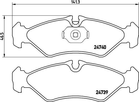 Brembo P 50 081 - Bremžu uzliku kompl., Disku bremzes adetalas.lv