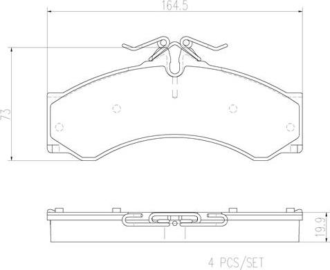 Brembo P50088N - Bremžu uzliku kompl., Disku bremzes adetalas.lv