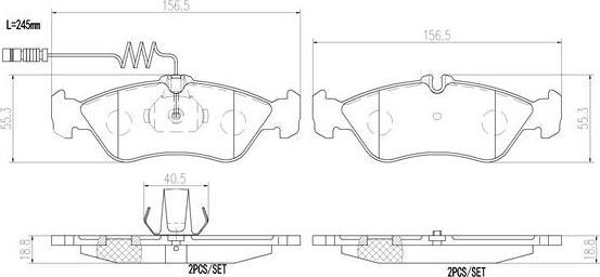 Brembo P50082N - Bremžu uzliku kompl., Disku bremzes adetalas.lv