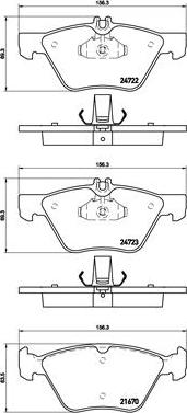 Brembo P 50 075 - Bremžu uzliku kompl., Disku bremzes adetalas.lv