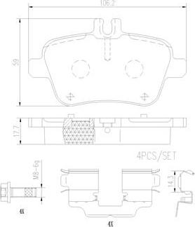 Brembo P50140N - Bremžu uzliku kompl., Disku bremzes adetalas.lv